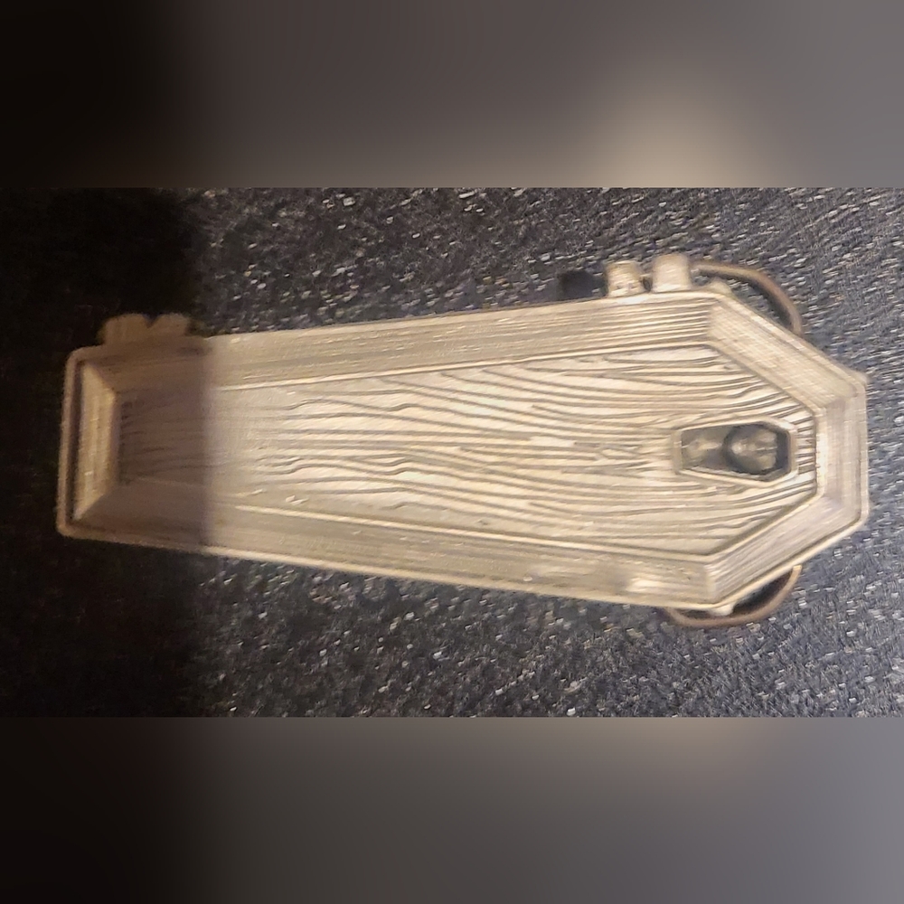 Pewter coffin beltbuckle
